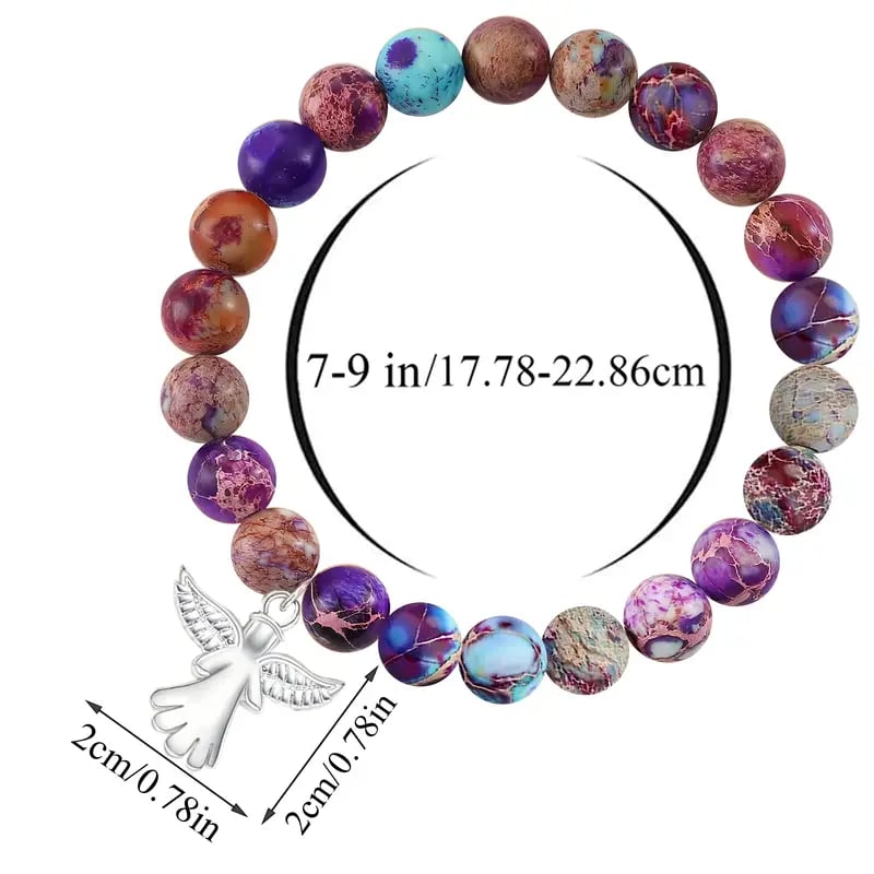 🎁 Memorial Gifts Angel Wings Healing Crystal Bracelet