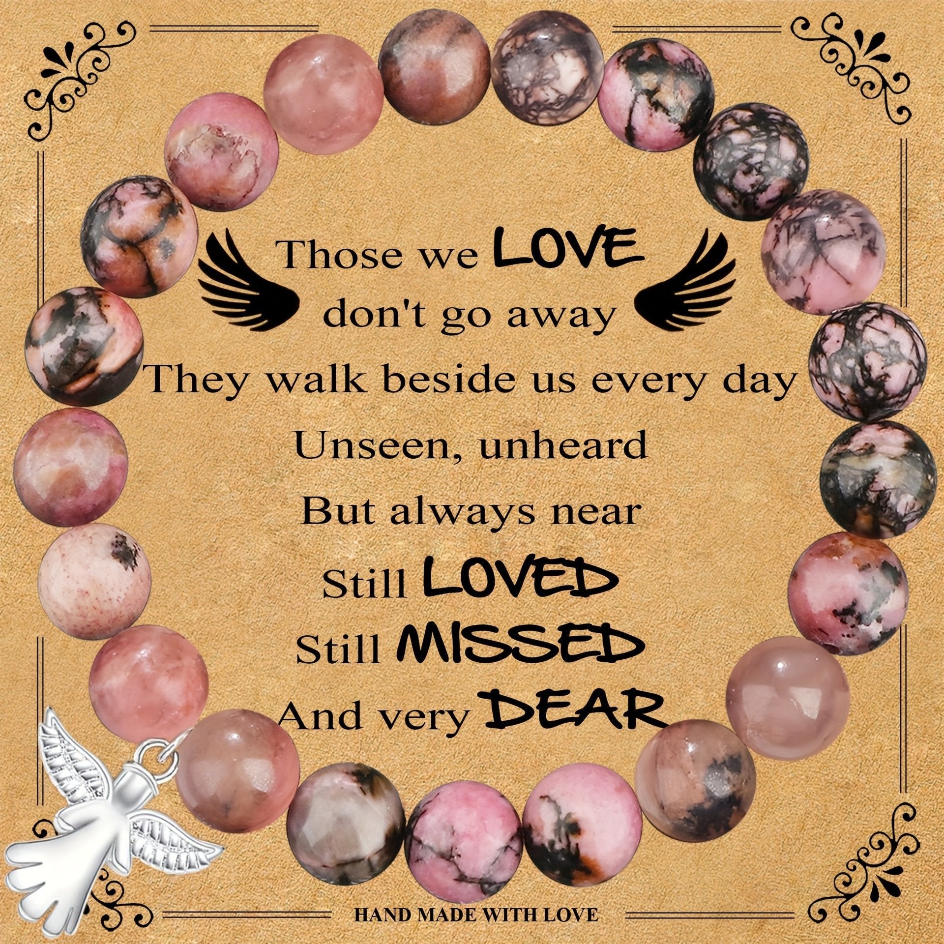 🎁 Memorial Gifts Angel Wings Healing Crystal Bracelet