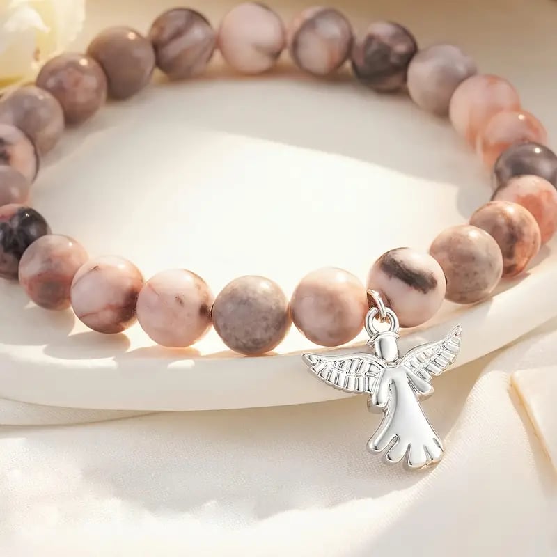 🎁 Memorial Gifts Angel Wings Healing Crystal Bracelet
