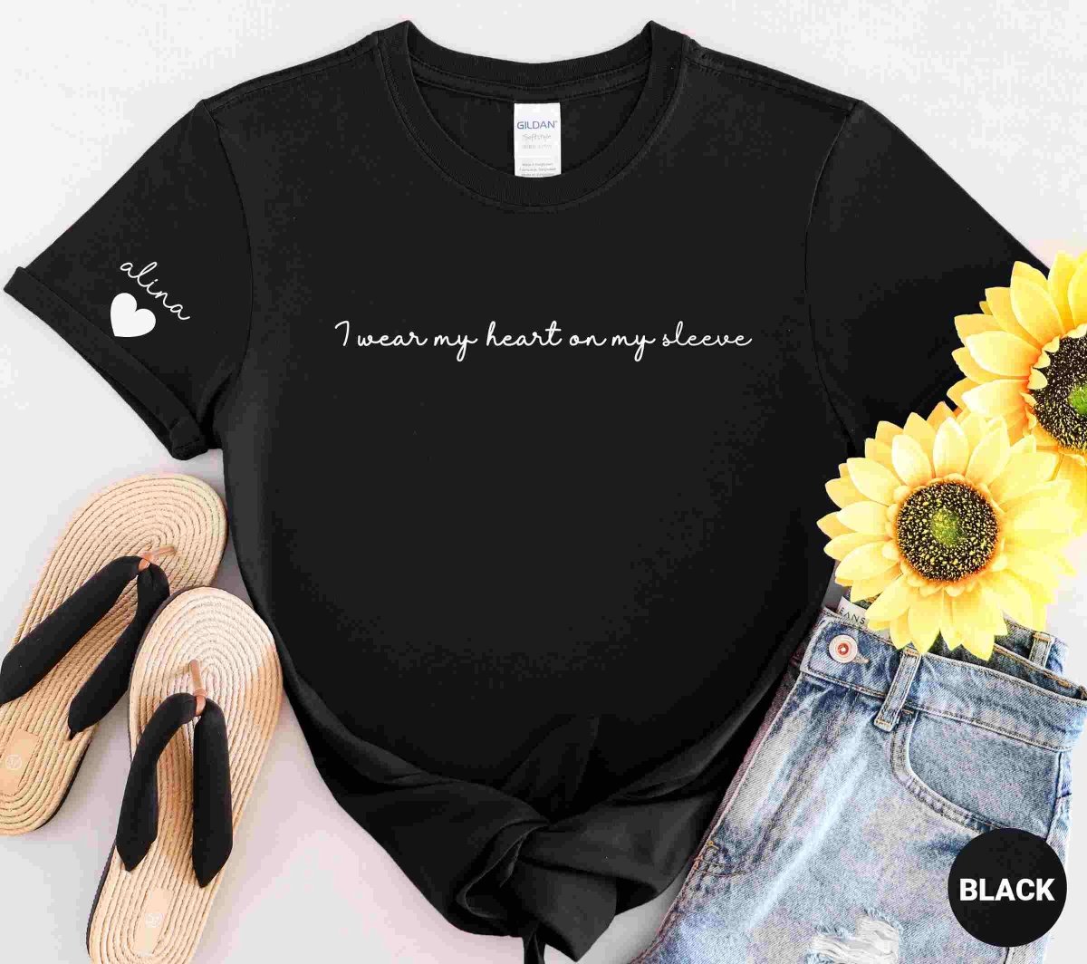 I wear my heart on my sleeve, custom T-shirt/Sweatshirt/Hoodie
