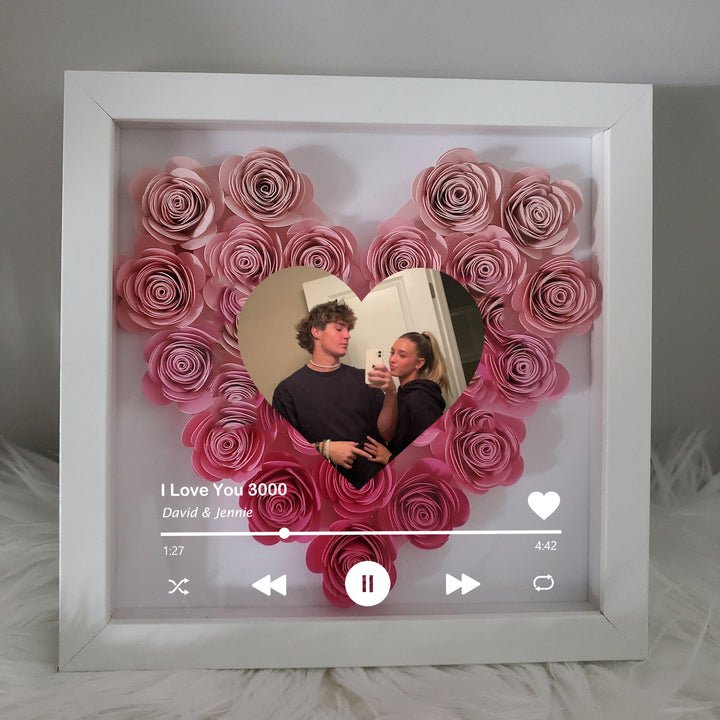 Mucior™ Custom Heart Flower Shadow Box with Photo