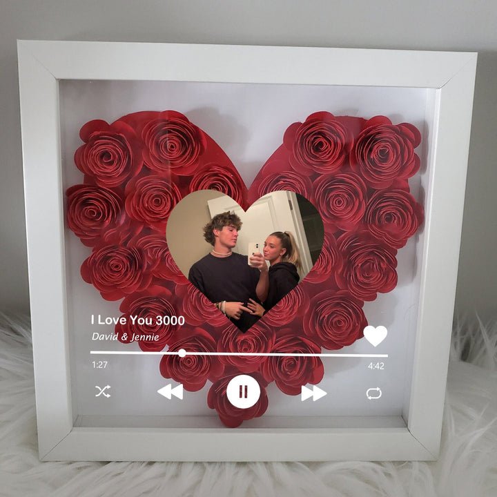 Mucior™ Custom Heart Flower Shadow Box with Photo