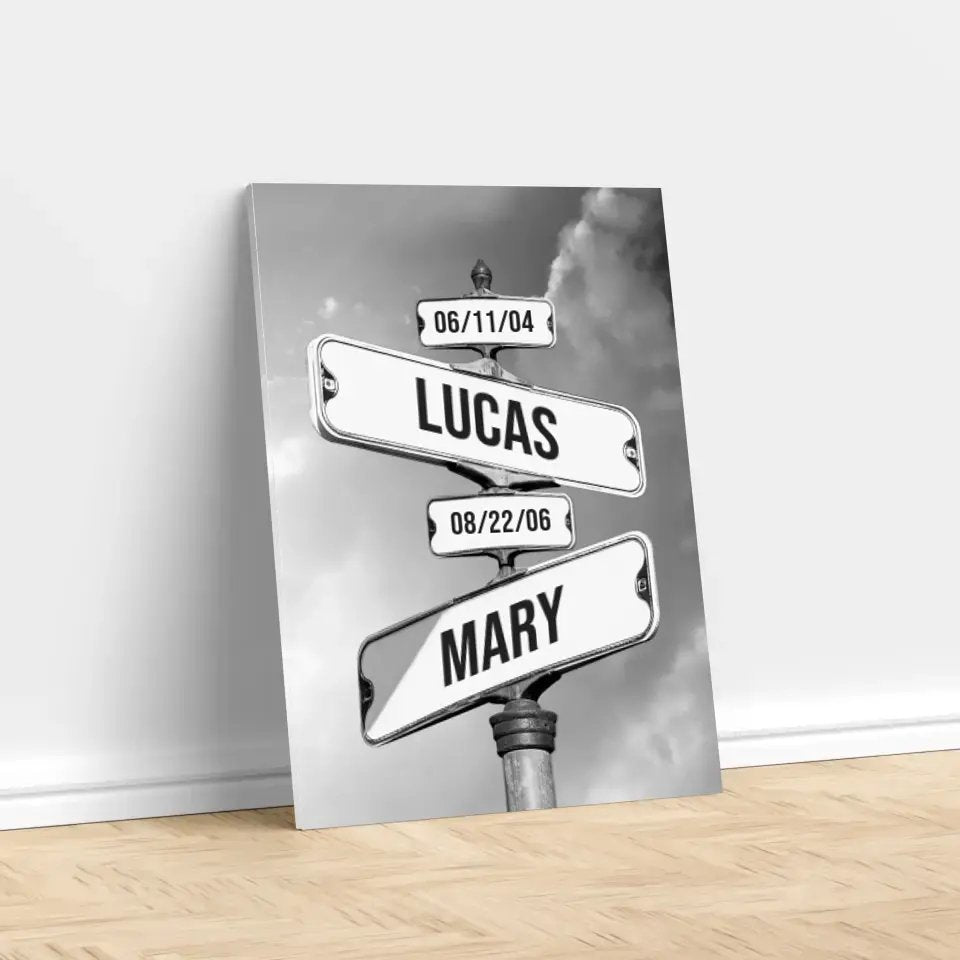 Personalized Canvas "Date of birth of children" for Mom