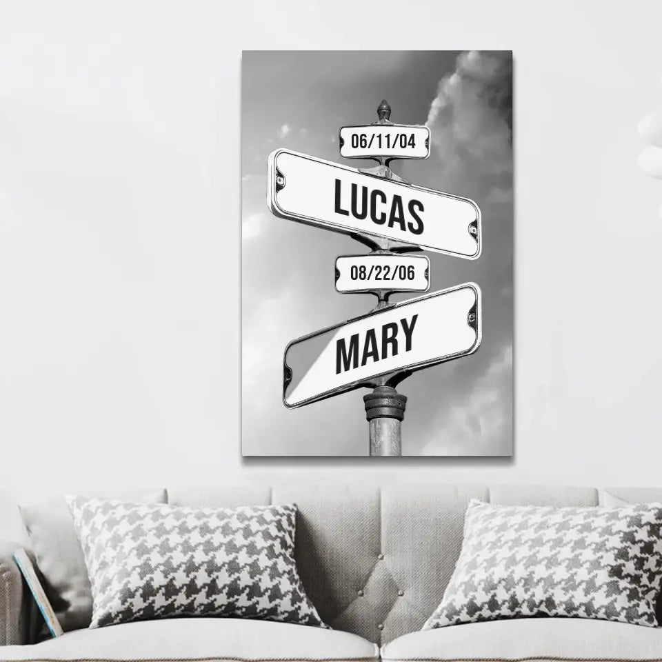 Personalized Canvas "Date of birth of children" for Mom