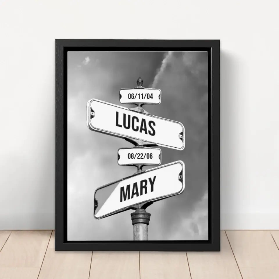 Personalized Canvas "Date of birth of children" for Mom